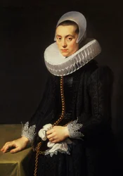 Portret van een dame in een zwarte jurk